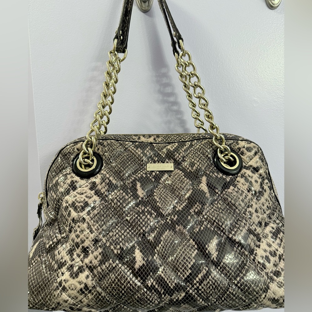 Kate Spade Shoulder Bag Grey with Chain Straps